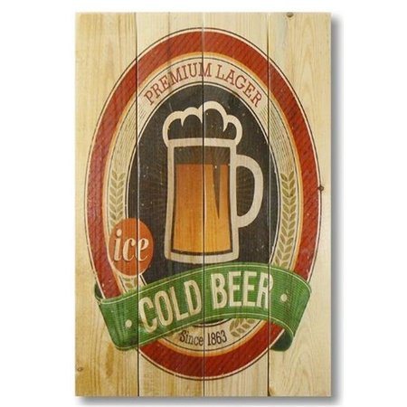 WILE E. WOOD Wile E. Wood WICB1420 14 x 20 Cold Beer Wood Art WICB1420